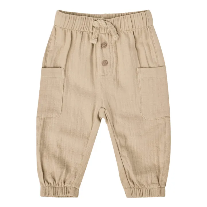 Pantalon Coton Bio à Poches | Beige- Image produit n°0