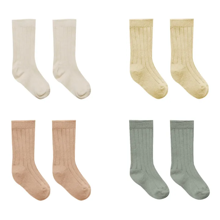Four Pairs of Organic Cotton Socks | Ecru- Product image n°0