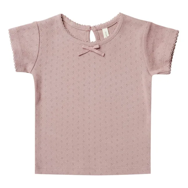 T-Shirt Coton Bio Pointelle | Lilas