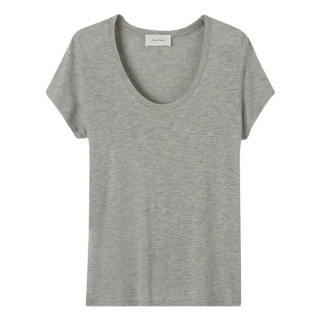 Camiseta con cuello en U Jacksonville | Gris Jaspeado