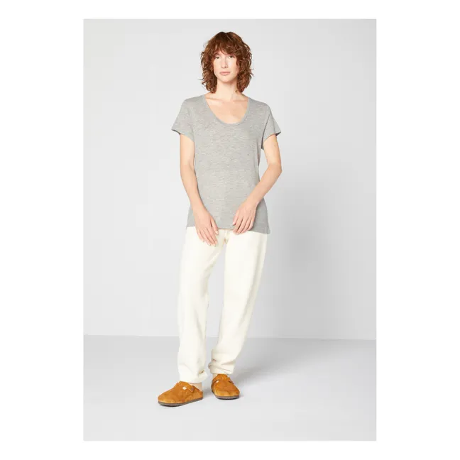 Camiseta con cuello en U Jacksonville | Gris Jaspeado