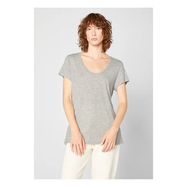 Camiseta con cuello en U Jacksonville | Gris Jaspeado