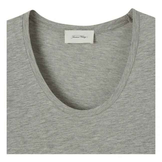 Camiseta con cuello en U Jacksonville | Gris Jaspeado
