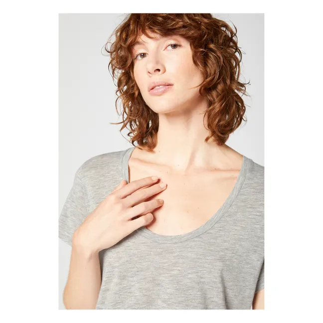 Camiseta con cuello en U Jacksonville | Gris Jaspeado