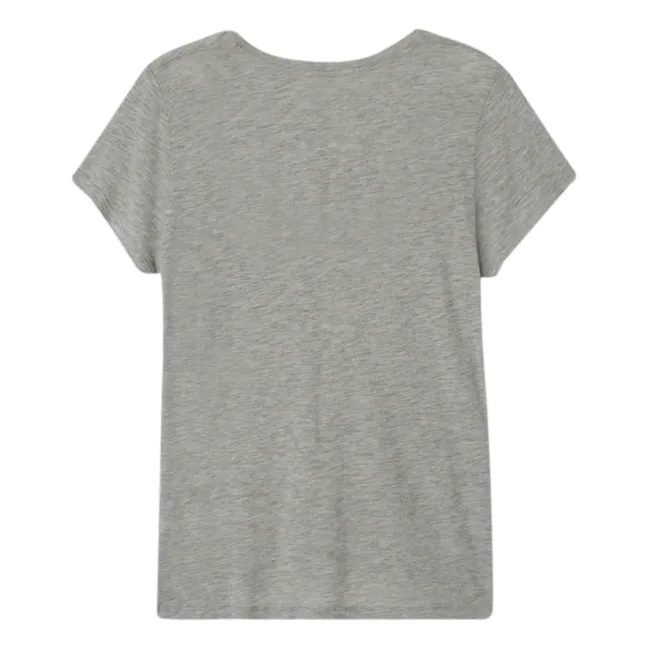 Camiseta con cuello en U Jacksonville | Gris Jaspeado