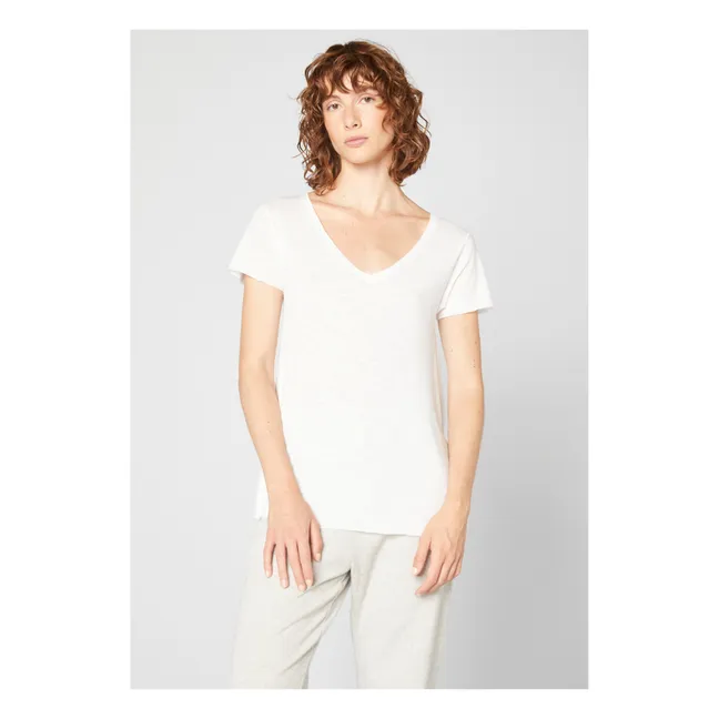 T-shirt Col V Jacksonville | Blanc