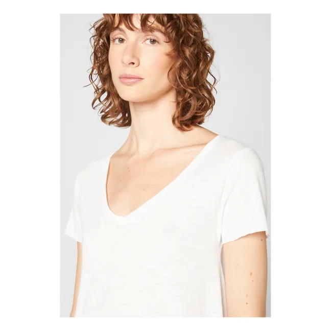 T-shirt Col V Jacksonville | Blanc