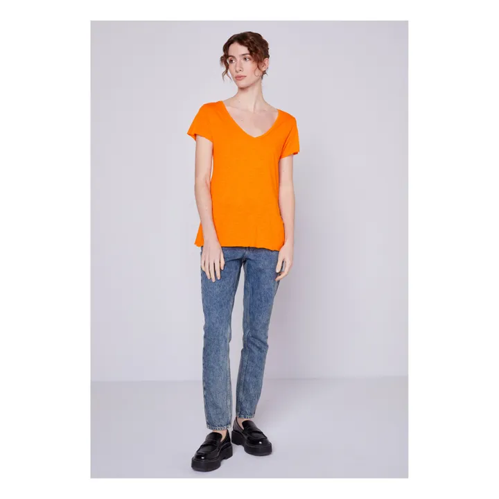 T-shirt Col V Jacksonville | Orange- Image produit n°1