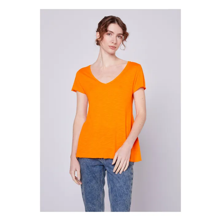 T-shirt Col V Jacksonville | Orange- Image produit n°2