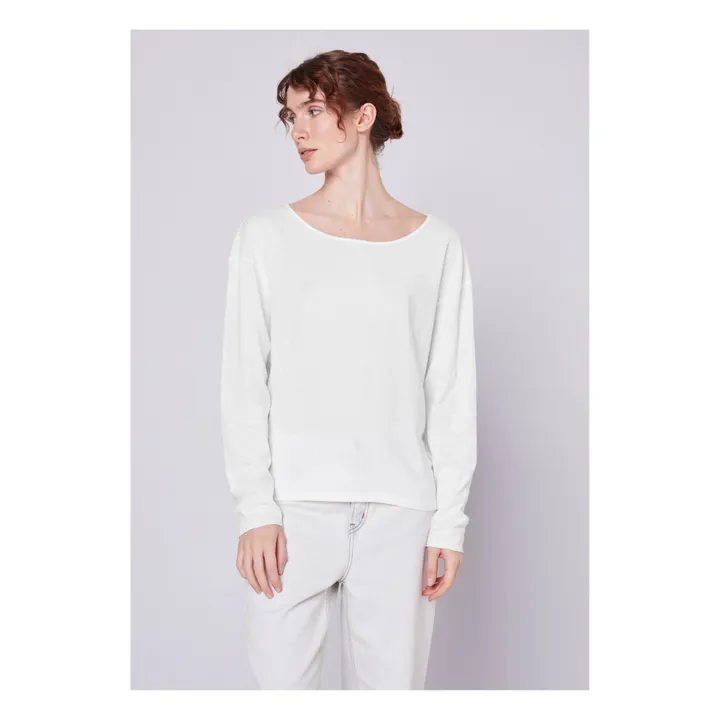 Aksun Crew Neck Long Sleeve T-shirt | White- Product image n°2