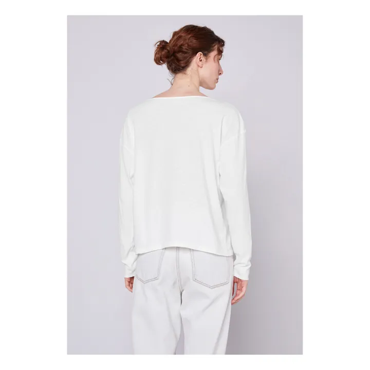 Aksun Crew Neck Long Sleeve T-shirt | White- Product image n°5