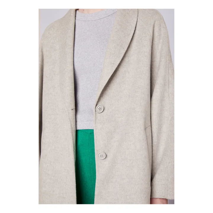 American Vintage Manteau Long Ample Dadoulove Laine Gris chiné