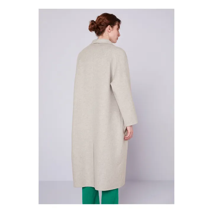 American Vintage Manteau Long Ample Dadoulove Laine Gris chiné