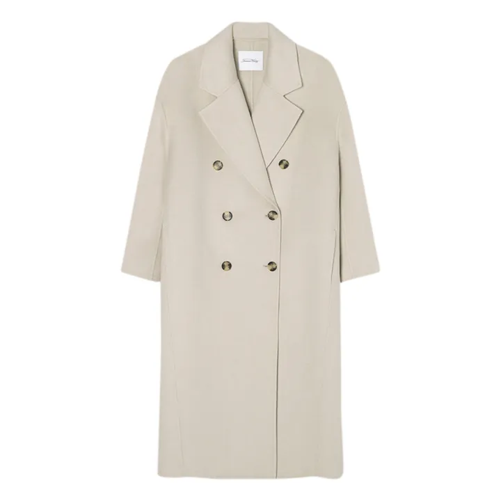 American Vintage Dadoulove Straight Woollen Coat Oatmeal