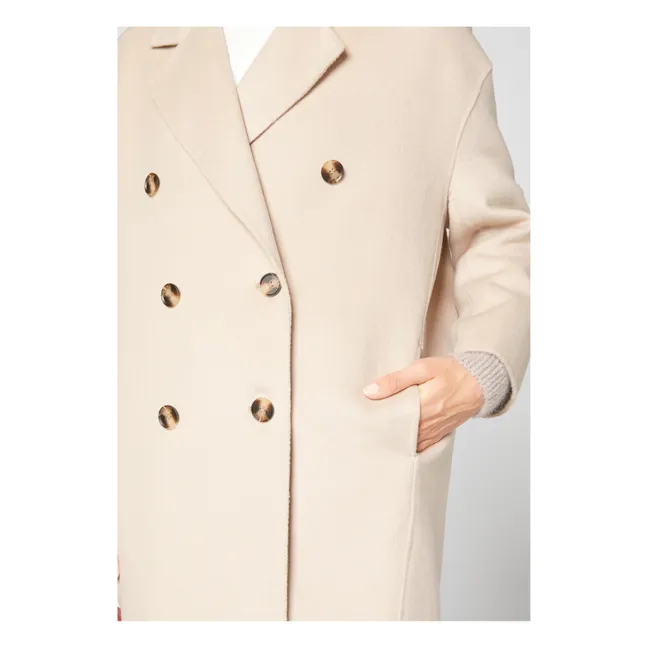 Langer gerader Mantel Dadoulove Wolle | Hafer