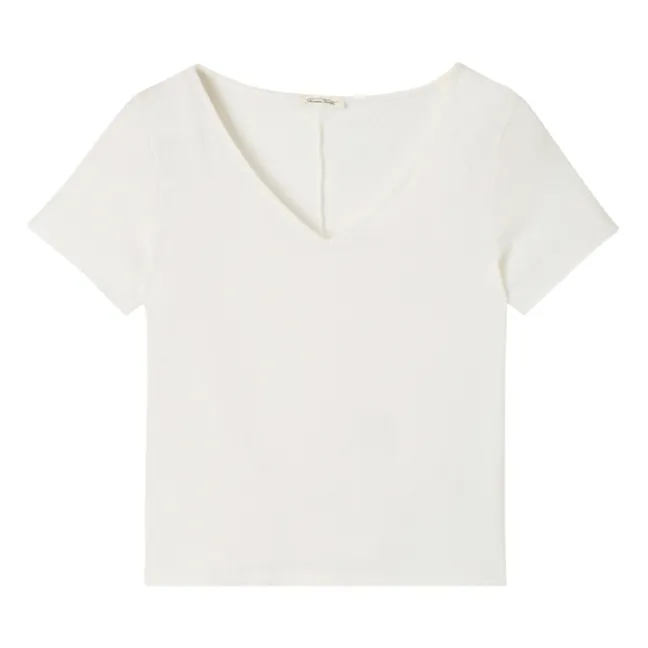 T-shirt Col V Aksun | Blanc