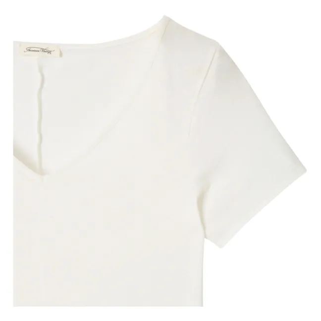T-shirt Col V Aksun | Blanc