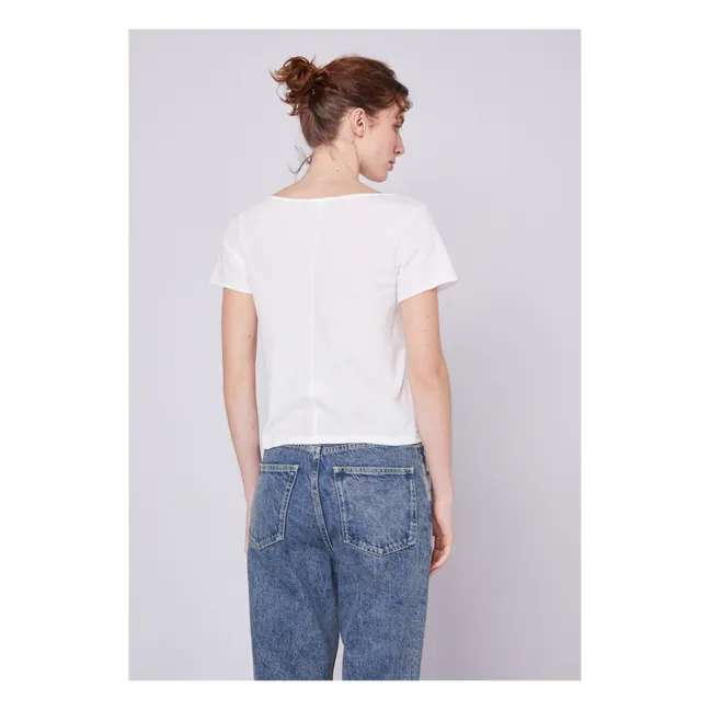 T-shirt Col V Aksun | Blanc