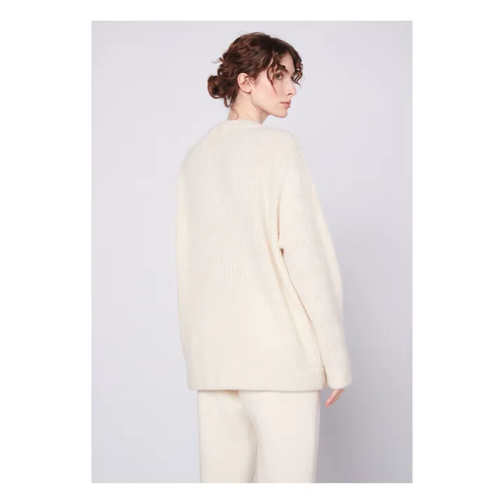 East Alpaca Wool Cardigan | Heather white- Product image n°5