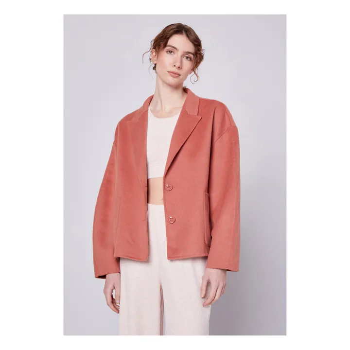 American Vintage Manteau Court Boule Dadoulove Laine Rose