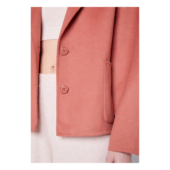 Dadoulove Short Wool Coat | Lychee Pink- Product image n°4