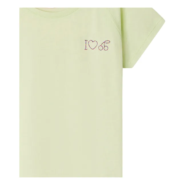 Besticktes T-Shirt Asmae | Wassergrün