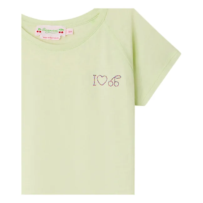 Besticktes T-Shirt Asmae | Wassergrün
