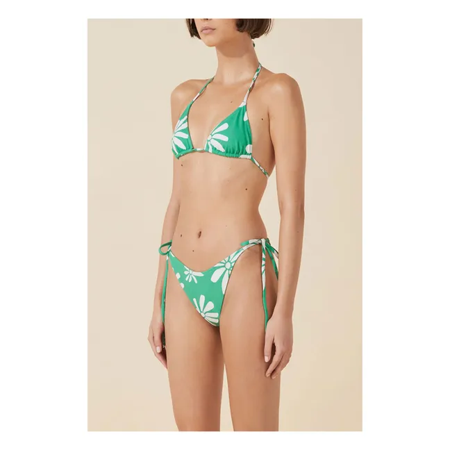 Reversible Floral Bikini Top | Green