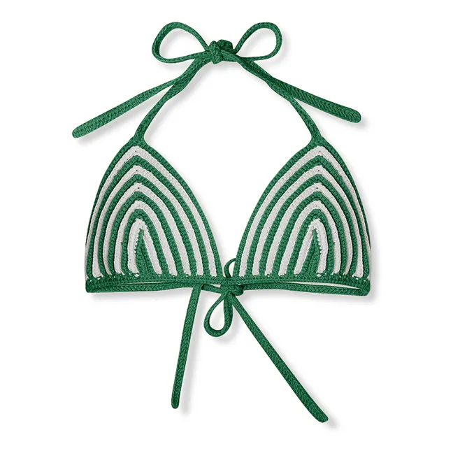 Haut de Maillot Rayé Crochet | Vert