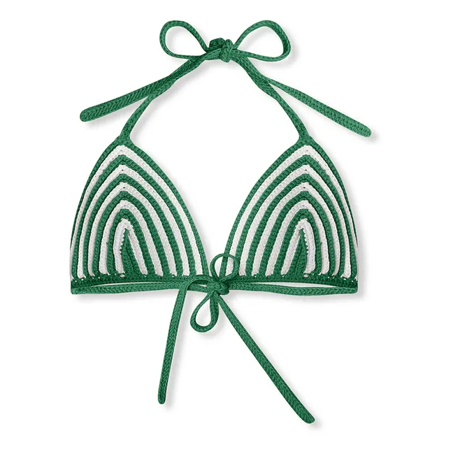 Haut de Maillot Rayé Crochet | Vert