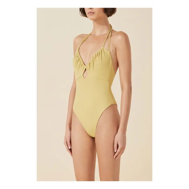 Maillot 1 Pièce Citrus Côtelé | Jaune
