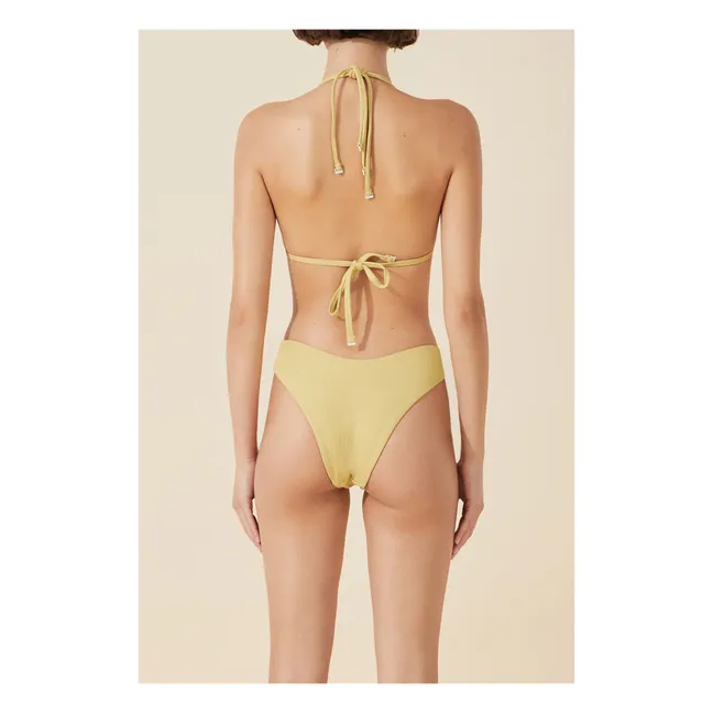 Citrus Ribbed Bikini Top | Yellow