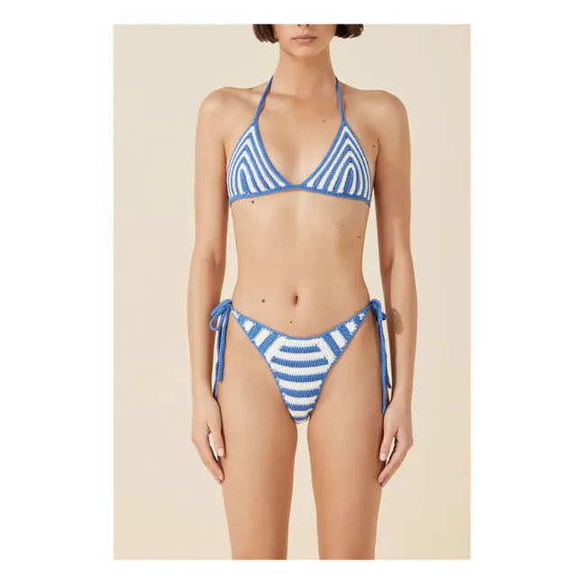 Haut de Maillot Rayé Crochet | Bleu