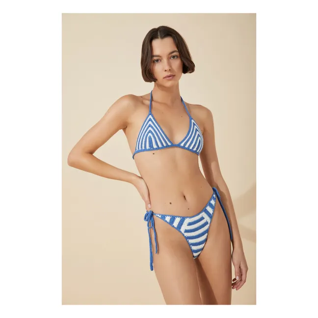 Haut de Maillot Rayé Crochet | Bleu