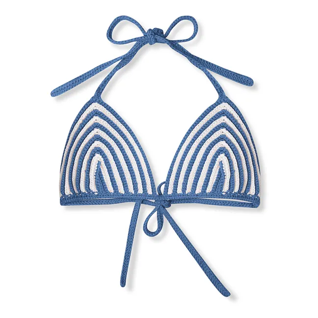 Haut de Maillot Rayé Crochet | Bleu
