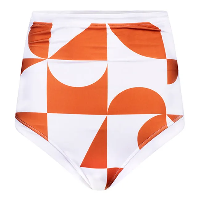 Geometric Recycled Material Bikini Bottoms - Women's Collection | Terracotta