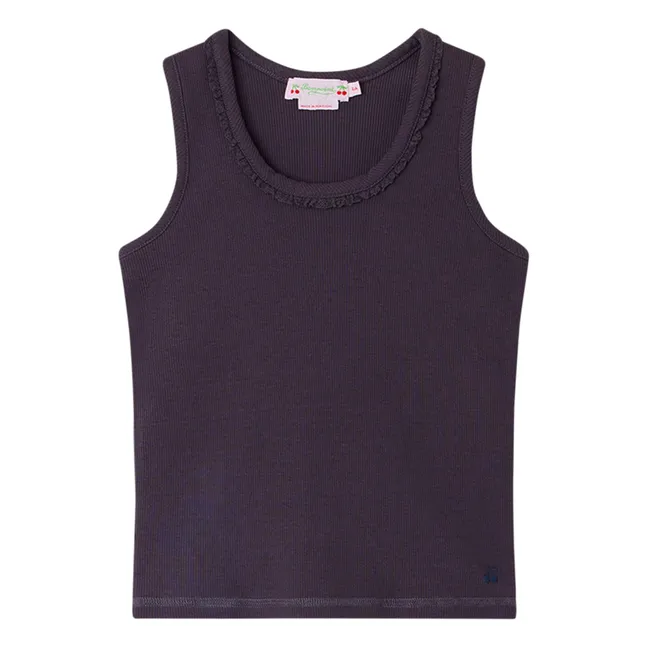 Coline Ribbed Tank Top | Navy blue