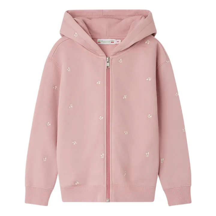 Talent Embroidered Zip-Up Hoodie | Dusty Pink- Product image n°0