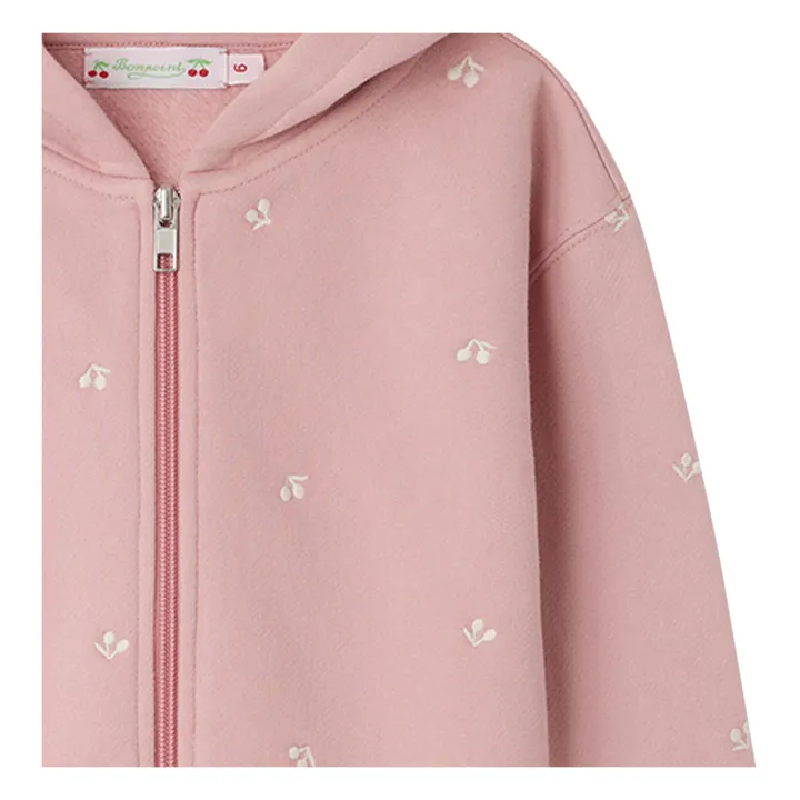 Talent Embroidered Zip-Up Hoodie | Dusty Pink- Product image n°1