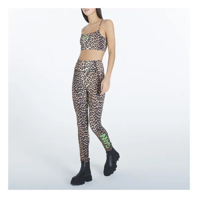Brassière de Sport Active Imprimée Matières Recyclées | Léopard