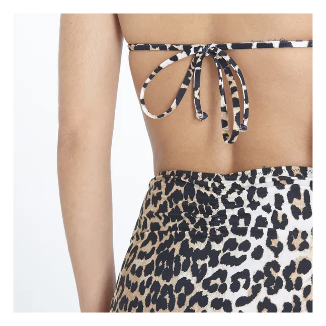 Braguita de bikini de tiro alto con estampado de leopardo hecho de materiales reciclados | Leopardo
