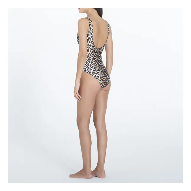 Sporty Recycled Material Printed One-piece Swimsuit | Leopard