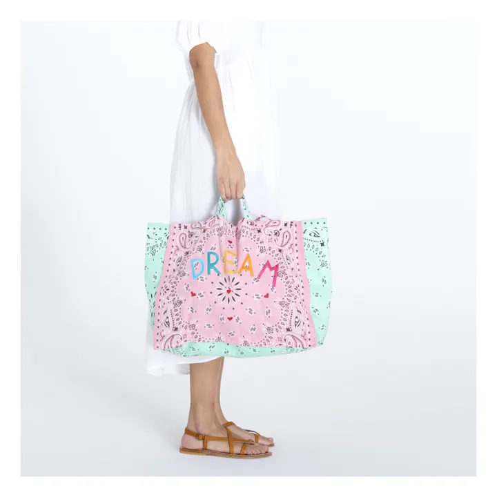 Dream Embroidery Maxi Shopping Bag | Pale pink- Product image n°1