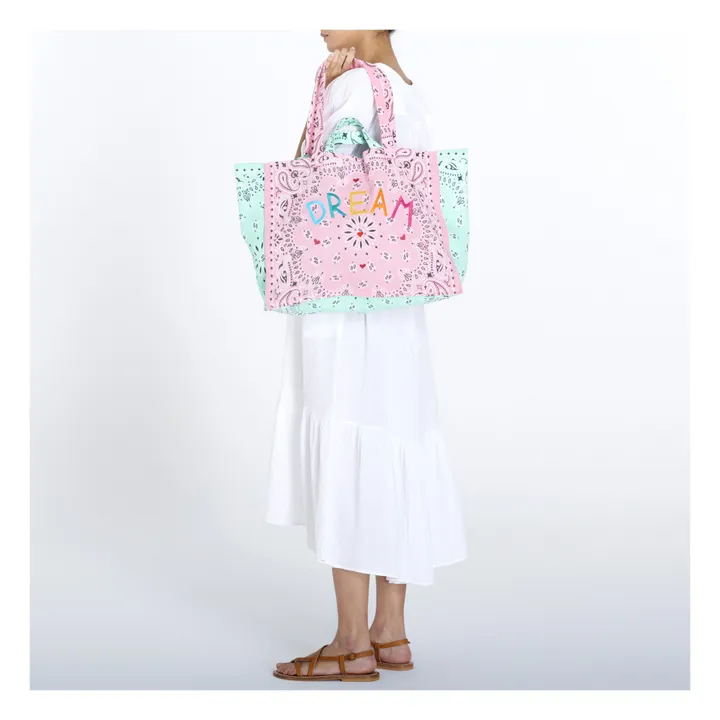 Dream Embroidery Maxi Shopping Bag | Pale pink- Product image n°2