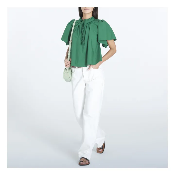 Blouse Seville Popeline de Coton | Vert- Image produit n°1