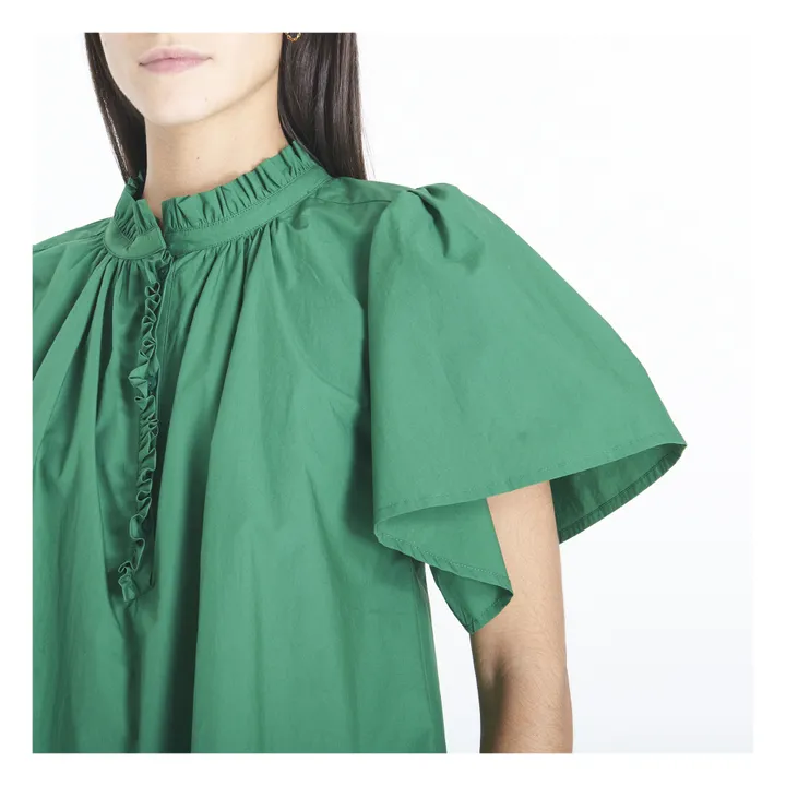 Blouse Seville Popeline de Coton | Vert- Image produit n°3
