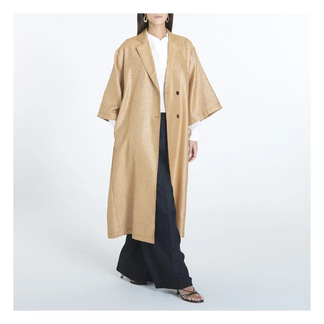 Manteau Jacquard Structuré | Caramel