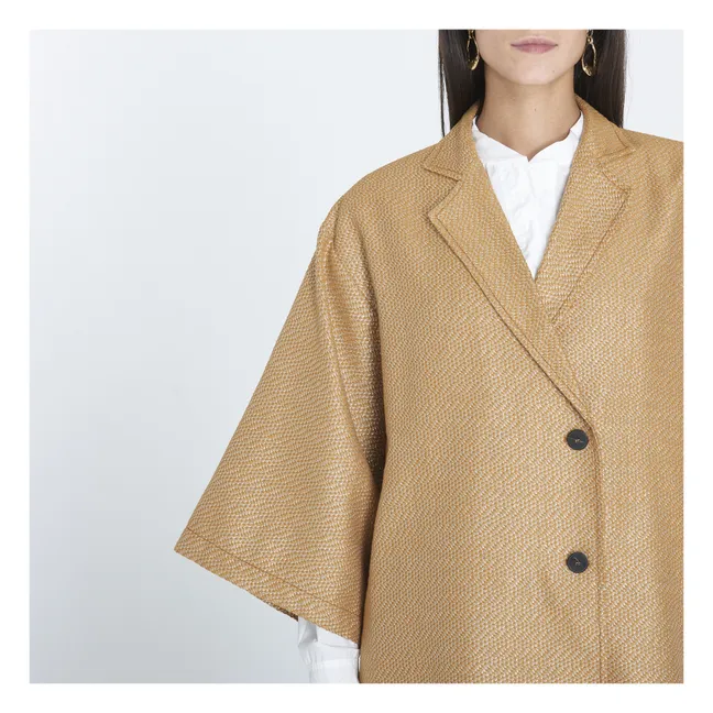 Manteau Jacquard Structuré | Caramel