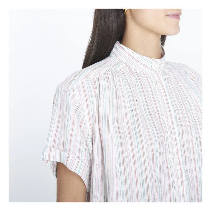 Camisa de rayas de lino Bindi | Rosa- Imagen del producto n°3