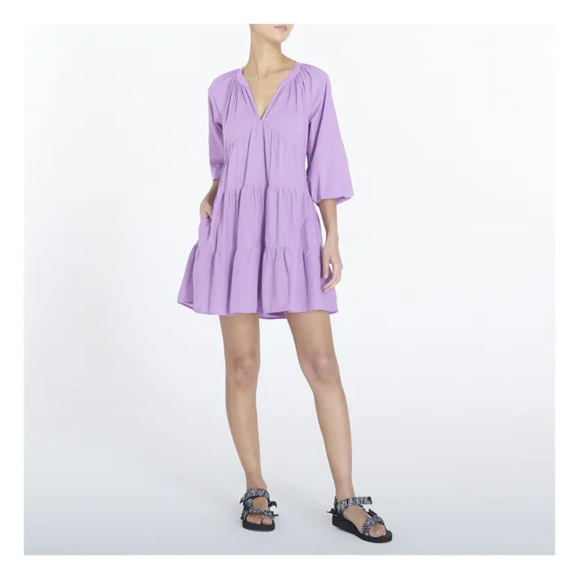 Vestido de popelina de algodón Nadia | Violeta